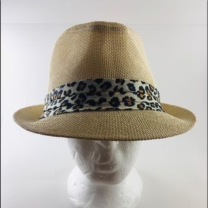 Paper “Straw Hat” Fedora with Animal Print Band